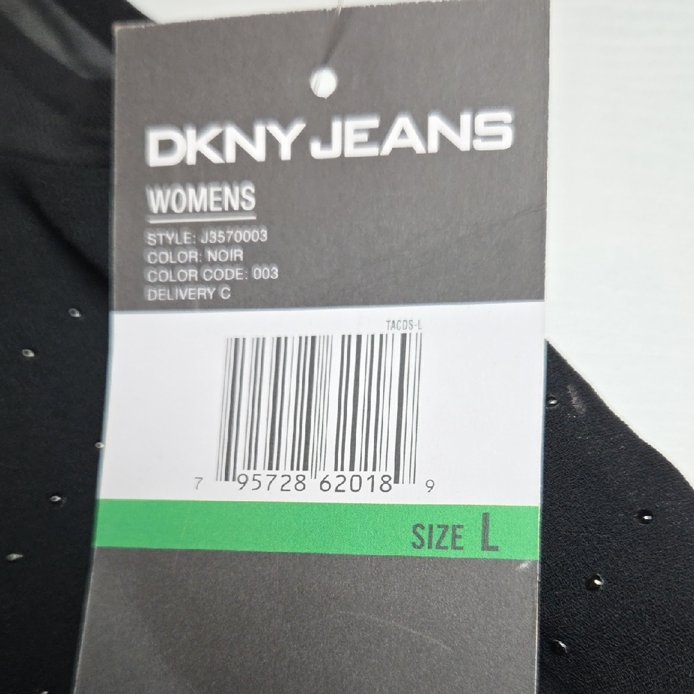 DKNY JEANS  Black Layered Blouse,ZISE L - Picture 3 of 7